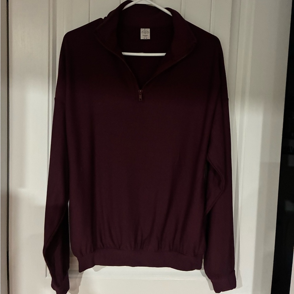 Nettles Tale Women's Burgundy Quarter-Zip Pullover